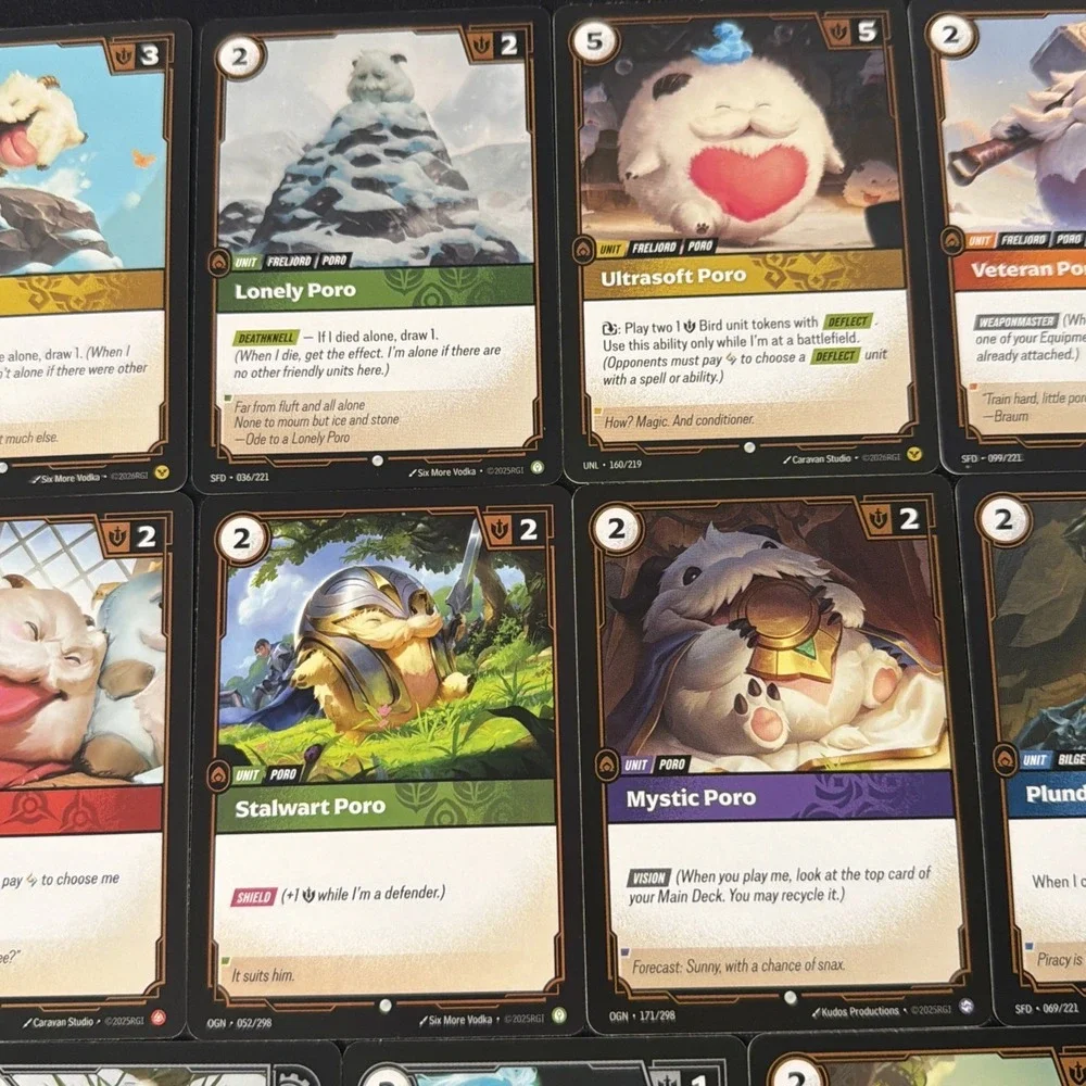 Riftbound TCG Starter Basic Poro Card Collection Lot Of 11 New Mint Condition